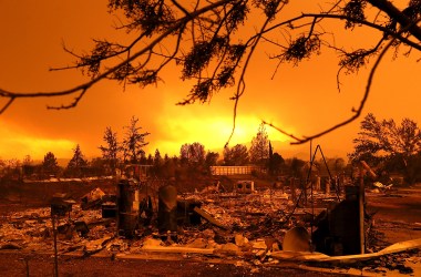 A view of homes that were destroyed by the Carr Fire on July 27th, 2018, in Redding, California.