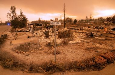 Destroyed properties in Redding, California.