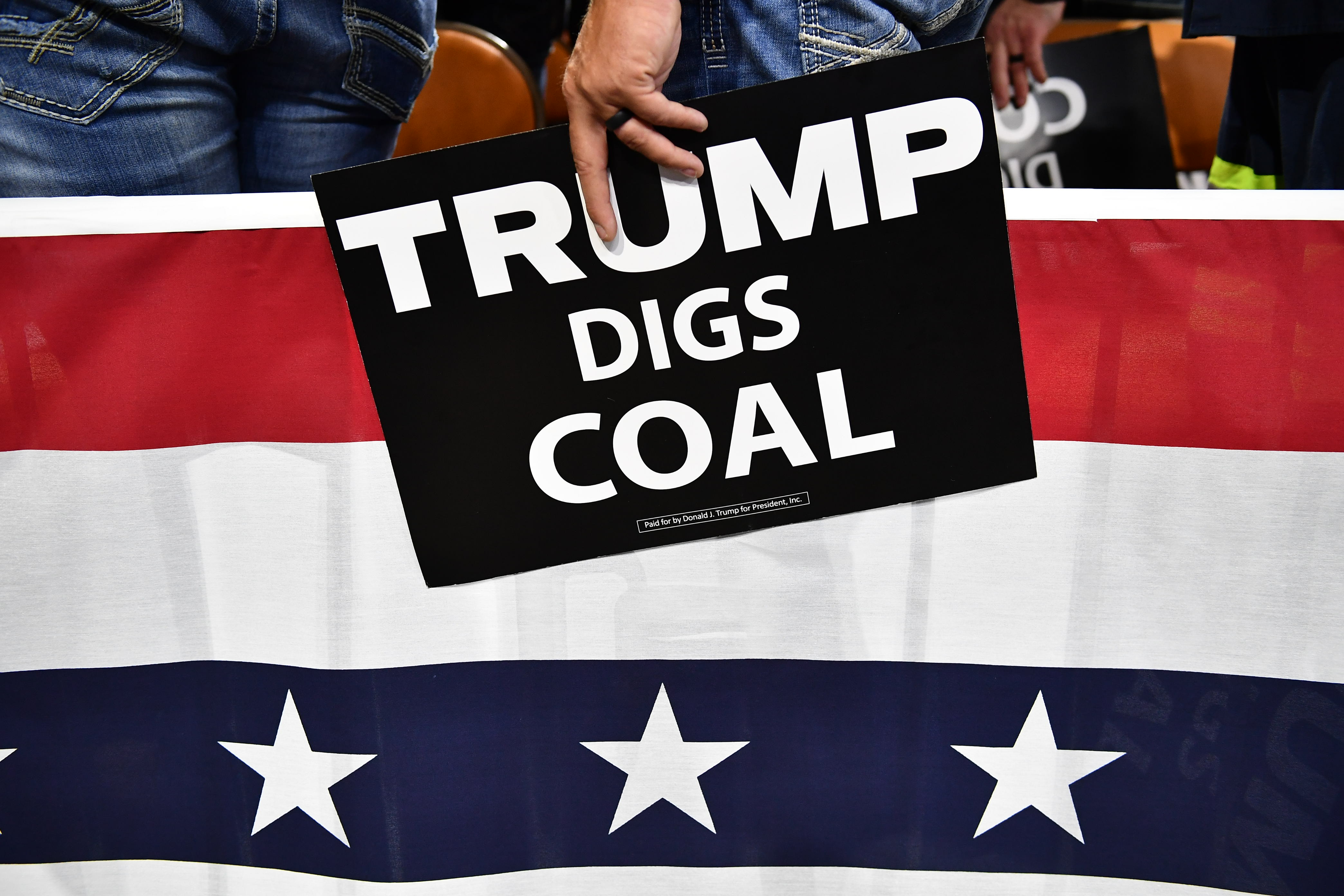 Supporters of President Donald Trump attend a political rally at Charleston Civic Center in Charleston, West Virginia, on August 21st, 2018.