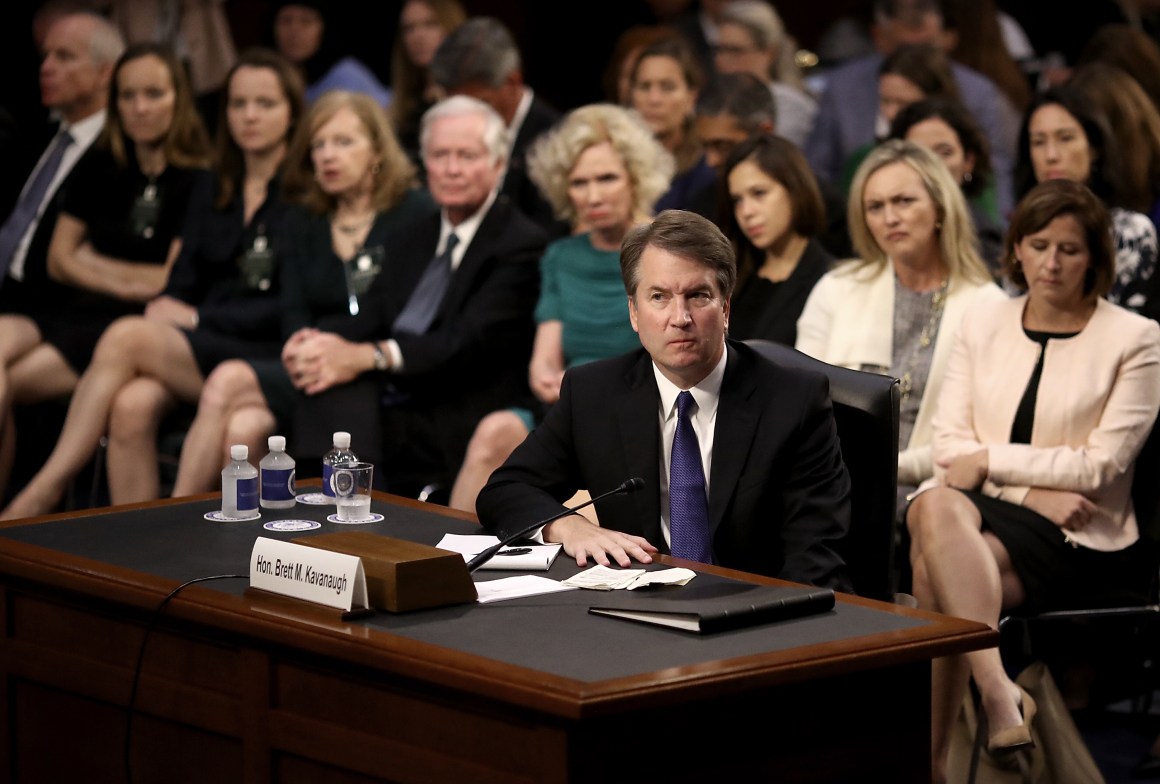 Supreme Court nominee Judge Brett Kavanaugh appears before the Senate Judiciary Committee during his Supreme Court confirmation hearing in the Hart Senate Office Building on Capitol Hill on September 4th, 2018, in Washington, D.C.