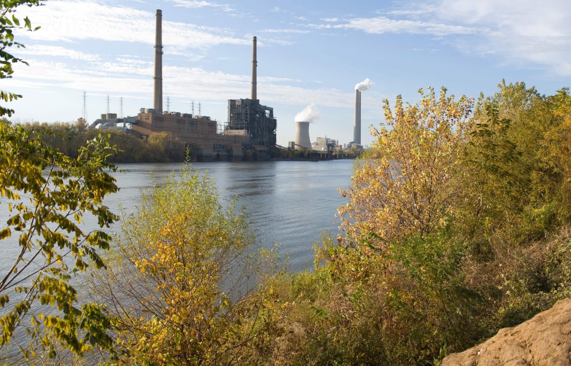 American Electric Power's Mountaineer coal power plant in New Haven, West Virginia, is seen from across the Ohio River in Racine, Ohio.