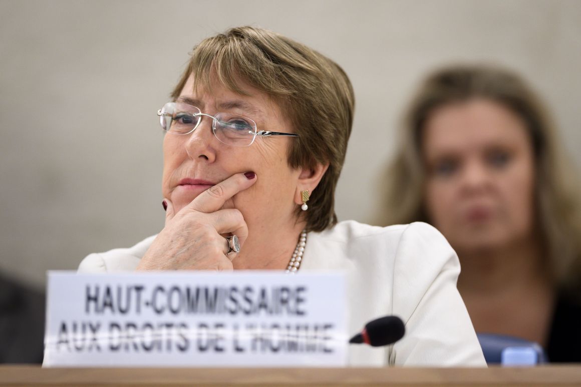 New High Commissioner for Human Rights Michelle Bachelet attends the opening day of the 39th U.N. Council of Human Rights in Geneva on September 10, 2018.