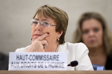 New High Commissioner for Human Rights Michelle Bachelet attends the opening day of the 39th U.N. Council of Human Rights in Geneva on September 10, 2018.