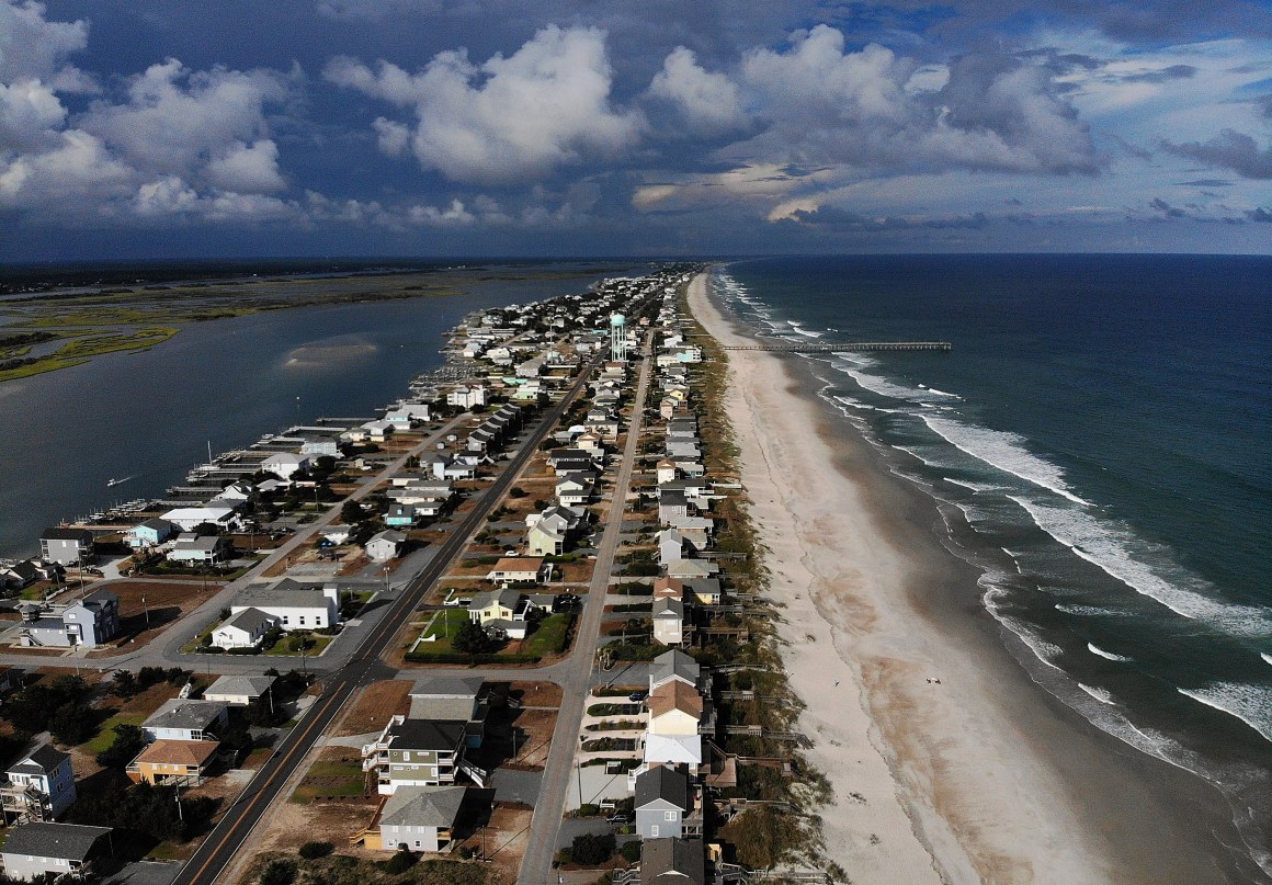 A mandatory evacuation is in effect Topsail Beach, North Carolina, as residents prepare for Hurricane Florence on September 11th, 2018.