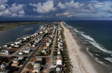 A mandatory evacuation is in effect Topsail Beach, North Carolina, as residents prepare for Hurricane Florence on September 11th, 2018.