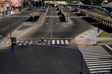 View of the Constitución train station and empty bus stops in Buenos Aires, Argentina, during a 24-hour general strike, on September 25th, 2018. With no public transport or taxis running, Tuesday's strike was largely respected, as many shops remained closed and citizens found themselves unable to get to work. The strike was called to reject an austerity budget that Argentine President Mauricio Macri says is needed to secure funds from the International Monetary Fund.