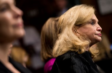 A tear runs down the cheek of Representative Carolyn Malone (D-New York) as Christine Blasey Ford testifies during the Senate Judiciary Committee hearing on the nomination of Brett Kavanaugh to the Supreme Court on Capitol Hill on September 27th, 2018, in Washington, D.C. A professor at Palo Alto University and a research psychologist at the Stanford University School of Medicine, Ford has accused Judge Brett Kavanaugh of sexually assaulting her during a party in 1982, when they were high school students in suburban Maryland.