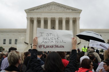 Protesters in front of the Supreme Court demonstrate against the confirmation of Judge Brett Kavanaugh to the court in Washington, D.C., on September 24th, 2018.