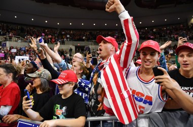 Supporters of President Donald Trump attend a rally at the Mayo Civic Center in Rochester, Minnesota, on October 4th, 2018.