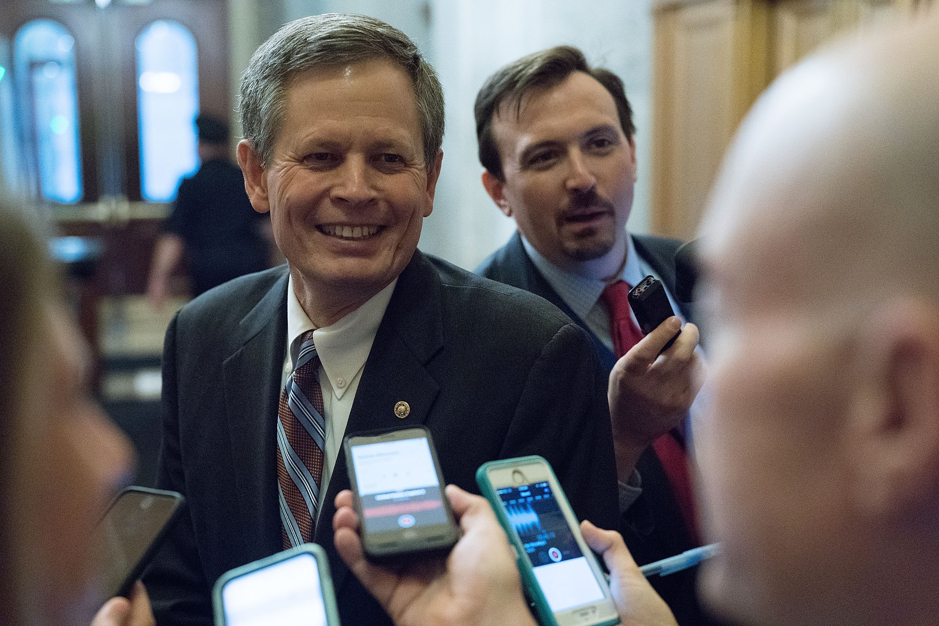 Senator Steve Daines speaks to reporters on October 5th, 2018.