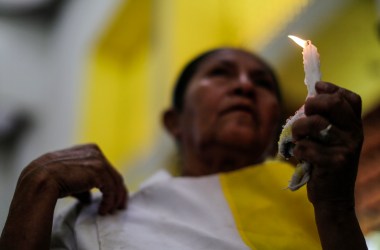 Catholics participate in a mass demanding the freedom of political prisoners in Managua, Nicaragua, on October 21st, 2018.