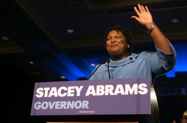 Stacey Abrams addresses supporters at an election watch party on November 6th, 2018, in Atlanta, Georgia.