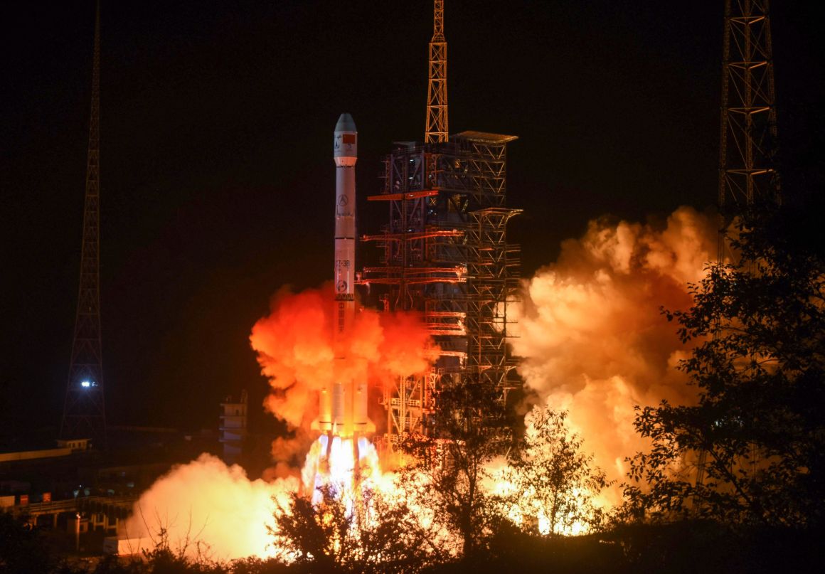 A Long March 3B rocket lifts off from the Xichang launch center in Xichang in China's southwestern Sichuan province early on December 8th, 2018.