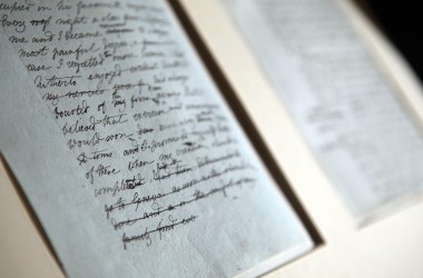 The original manuscript of Frankenstein by Mary Shelley, seen at Oxford University's Bodleian Library on November 29th, 2010, in Oxford, England.