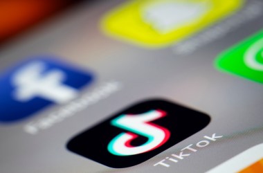 A photo taken on December 14, 2018 in Paris shows the logo of the application TikTok, a Chinese short-form video-sharing app.