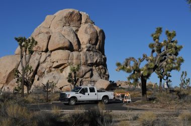 A closed and blocked campground at Joshua Tree National Park on January 3rd, 2019.