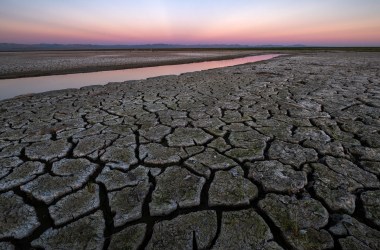 Mud is seen on land that was under the Salton Sea a few years ago on January 1st, 2019, near Calipatria, California.