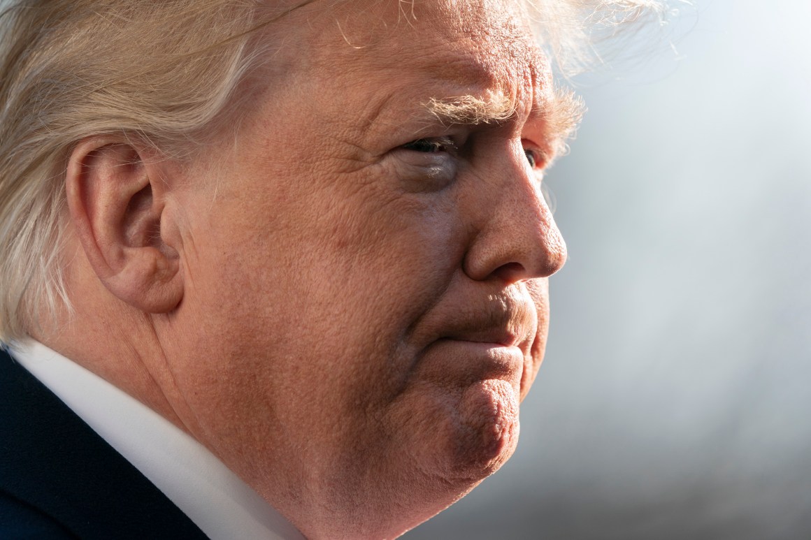 President Donald Trump speaks to the media upon his return to the White House after a day trip to Camp David on January 6th, 2019 in Washington, D.C.