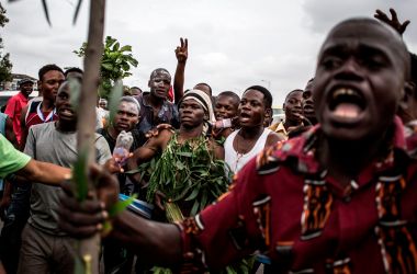 Supporters of Tshisekedi celebrate in the streets in Kinshasa on January 10th, 2019.