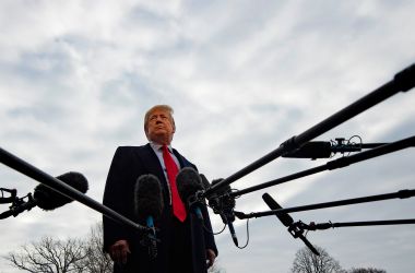 U.S. President Donald Trump speaks to the media as he departs the White House in Washington, D.C., on January 14th, 2019.