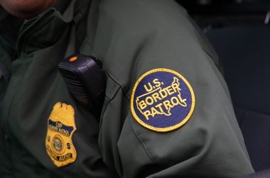 This photo shows a U.S. Border Patrol patch on a border agent's uniform in McAllen, Texas, on January 15th, 2019.