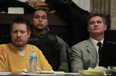 Former Chicago police Officer Jason Van Dyke, left, listens with his attorney Daniel Herbert at Van Dyke's sentencing hearing at the Leighton Criminal Court Building on January 18th, 2019, in Chicago, Illinois.