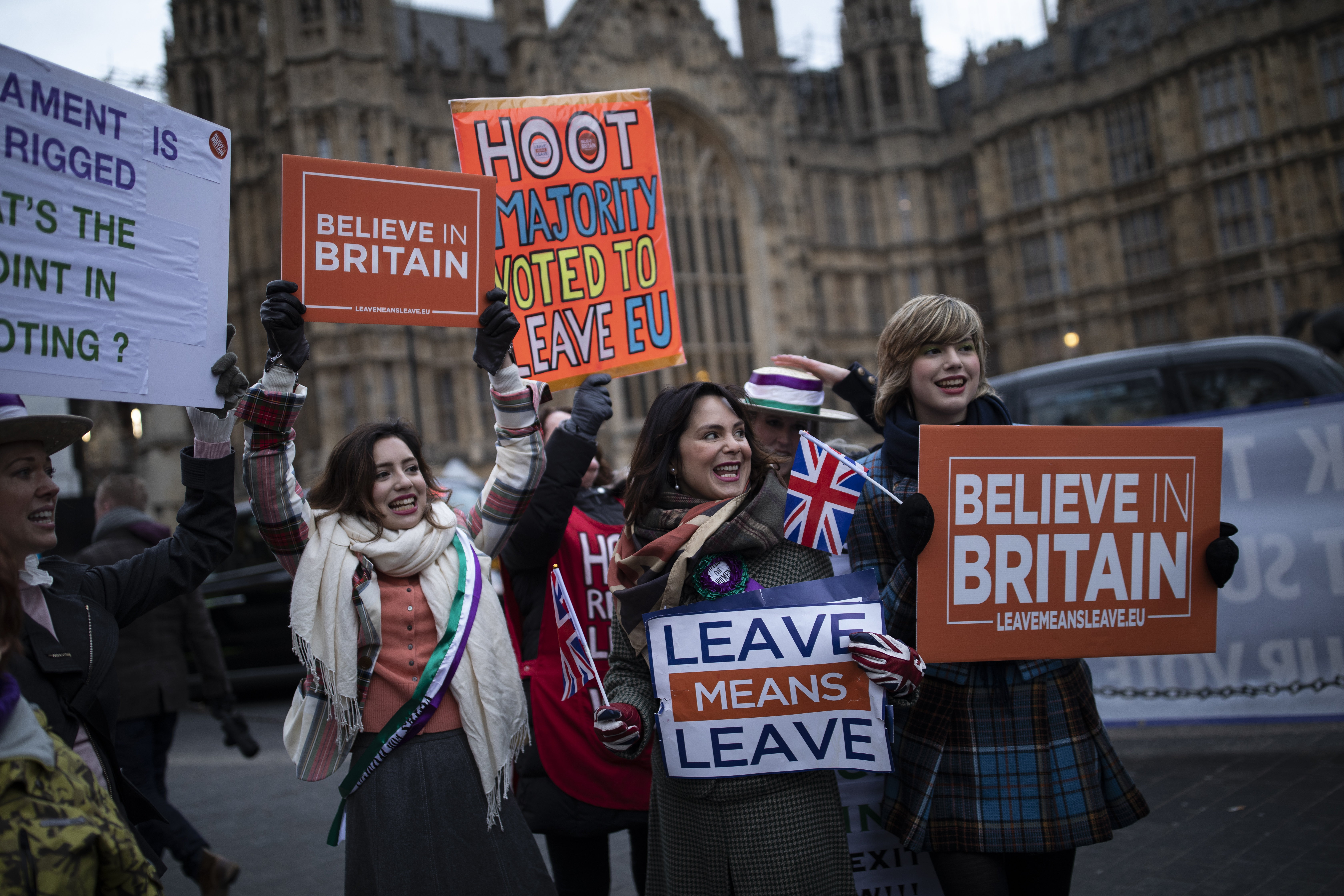 Brexit supporters protest.