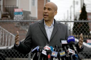 Senator Cory Booker announces his run for president in 2020, on February 1st, 2019, outside his home in Newark, New Jersey.