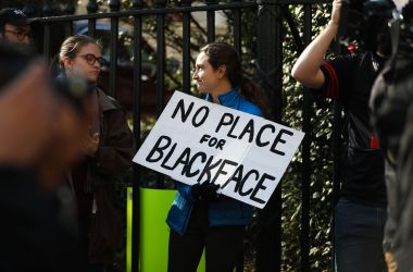 Protesters rally against Virginia Governor Ralph Northam outside of the governor's mansion in downtown Richmond, Virginia, on February 4th, 2019.