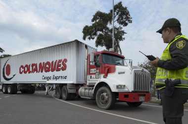 Trucks loaded with humanitarian aid for Venezuela arrive in Cucuta, Colombia, a city on the Venezuelan border, on February 7th, 2018. Venezuelan military officers blocked a bridge on the Colombian border ahead of the shipment, as opposition leader Juan Guaidó stepped up his challenge to President Nicolás Maduro's authority.