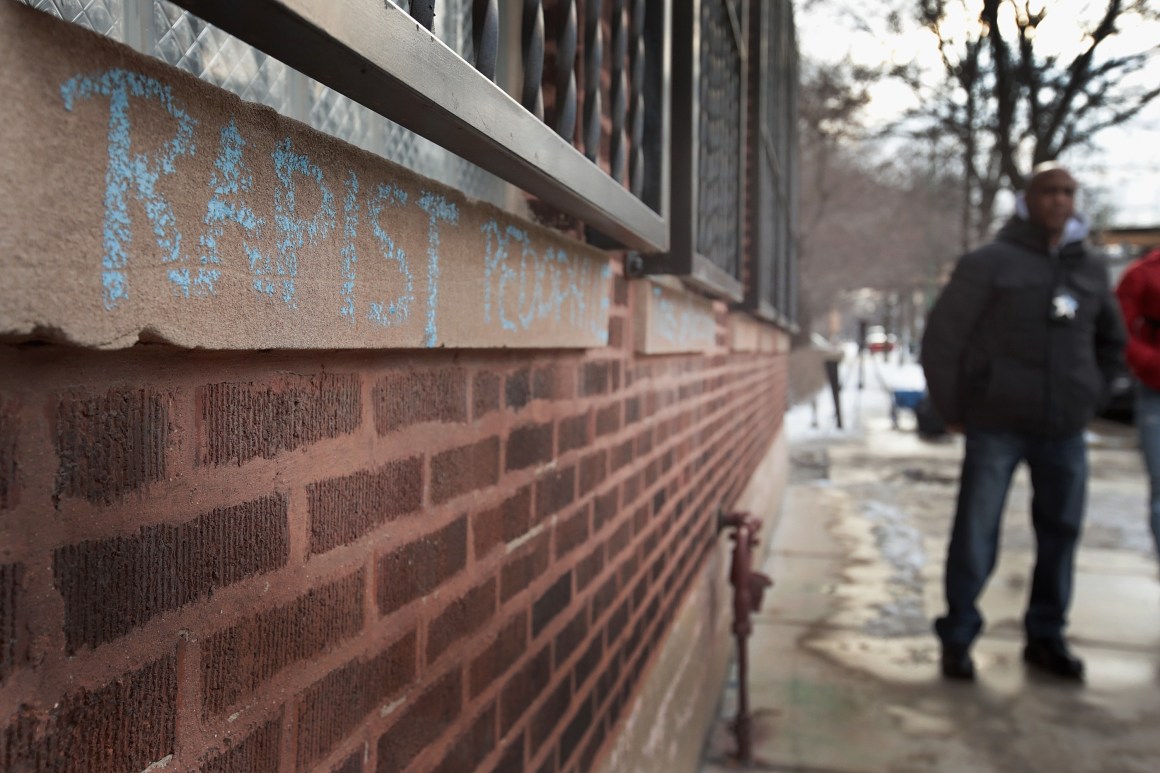 A police officer stands guard in front of R. Kelly's recording studio in the West Loop as city inspectors go through the property on January 16th, 2019, in Chicago, Illinois. A judge granted the city permission to inspect the property last week because the city suspected people may be living in the studio, which was not zoned for residential use. Kelly has faced increased scrutiny lately after allegations of sexual abuse against young girls were raised on the Lifetime docuseries Surviving R. Kelly.