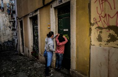 A Portuguese woman keeps many of her belongings in a storage unit for fear of sudden eviction.