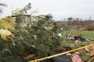 Damage from a tornado that killed at least 23 people in Beauregard, Alabama, pictured on March 4th, 2019.