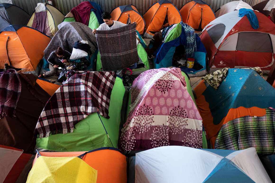 Migrants seeking asylum in the United States are seen in the Juventud 2000 migrant shelter in Tijuana on March 5th, 2019.