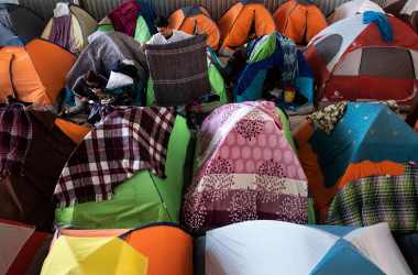 Migrants seeking asylum in the United States are seen in the Juventud 2000 migrant shelter in Tijuana on March 5th, 2019.