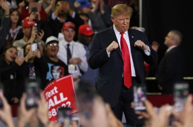 President Donald Trump attends a rally at the El Paso County Coliseum on February 11th, 2019, in El Paso, Texas.