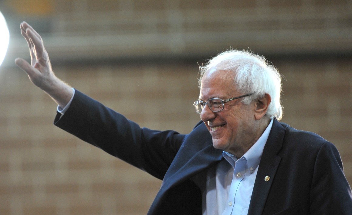 Democratic presidential candidate Senator Bernie Sanders speaks during a rally at the Iowa State Fairgrounds on March 9th, 2019, in Des Moines, Iowa.