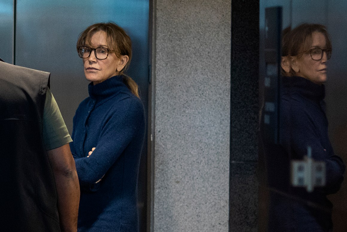 Actress Felicity Huffman inside the Edward R. Roybal Federal Building and U.S. Courthouse in Los Angeles on March 12th, 2019.