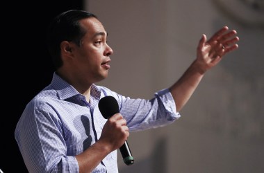 Democratic presidential candidate Julián Castro speaks at Bell Gardens High School, in Los Angeles County, on March 4th, 2019, in Bell Gardens, California.