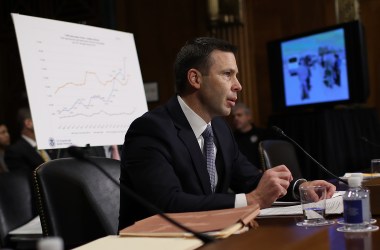 Kevin McAleenan, who was then commissioner of U.S. Customs and Border Protection, testifies before the Senate Judiciary Committee March 6th, 2019, in Washington, D.C. He is now the acting secretary of Homeland Security.