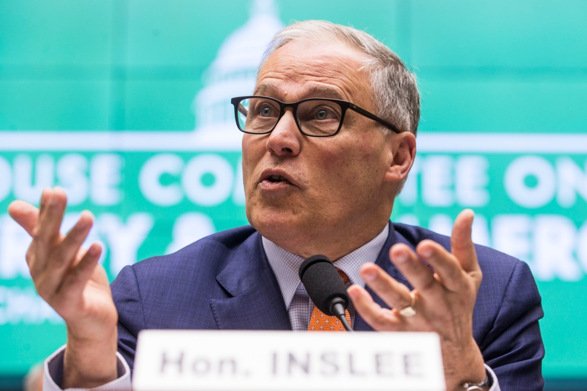 Governor Jay Inslee (D-Washington) testifies during a House Committee on Energy and Commerce hearing on climate change on Capitol Hill on April 2nd, 2019, in Washington, D.C. Inslee, who is a candidate for president in 2020, has said that he will make climate change the centerpiece of his campaign.