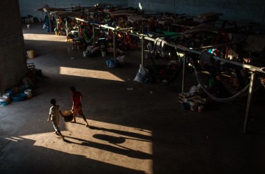 Members of the Venezuelan Indigenous group Warao take refuge at the Janokoida United Nations shelter on April 6th, 2019, in Pacaraima, Brazil.