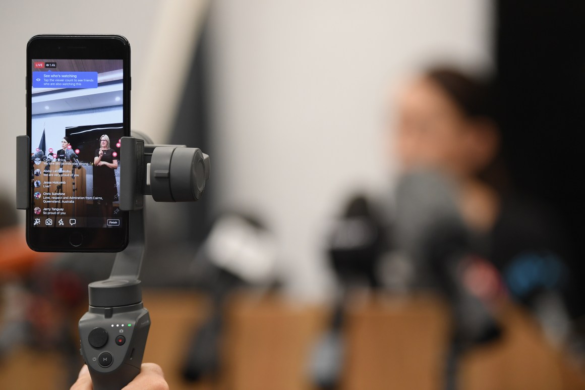 A Facebook Live video of New Zealand Prime Minister Jacinda Ardern speaking at a press conference on March 20th, 2019, in Christchurch, New Zealand.