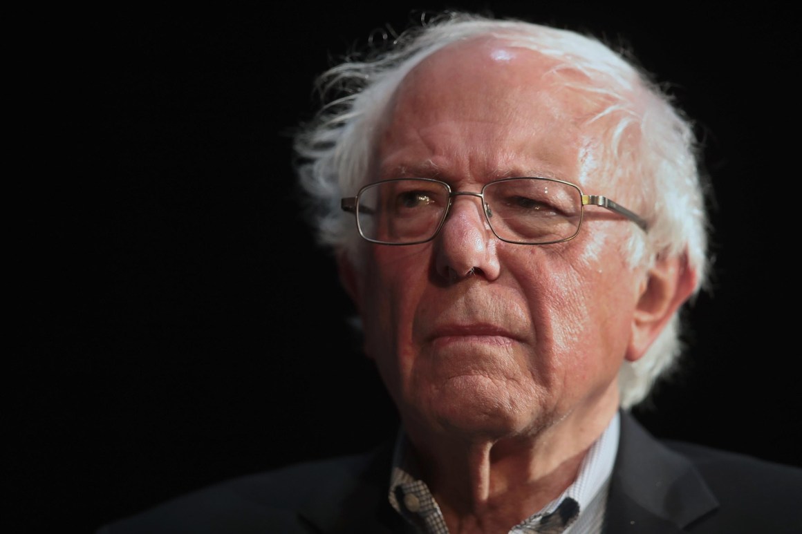 Senator Bernie Sanders (I-VT) at a campaign rally in Fairfield, Iowa, on April 6th, 2019.