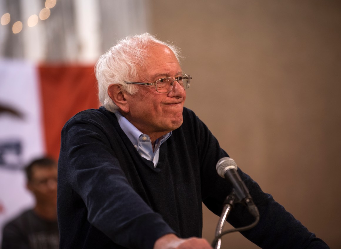 Democratic presidential candidate Senator Bernie Sanders speaks during a town hall at the Fort Museum on May 4th, 2019, in Fort Dodge, Iowa.