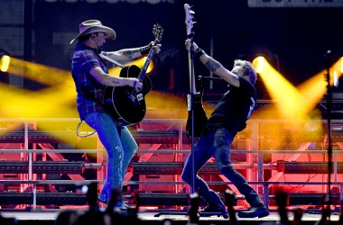 Jason Aldean performs during the Stagecoach Festival at Empire Polo Field on April 28th, 2019, in Indio, California.