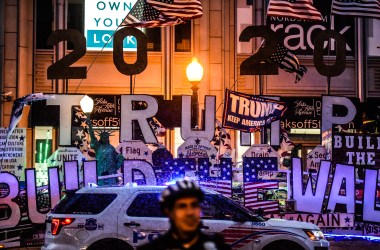 A float dedicated to President Donald Trump, pictured after a "Demand Free Speech" rally on Freedom Plaza on July 6th, 2019, in Washington, D.C.