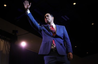 Democratic presidential candidate Julián Castro concludes his remarks at the South Carolina Democratic Party State Convention on June 22nd, 2019 in Columbia, South Carolina.