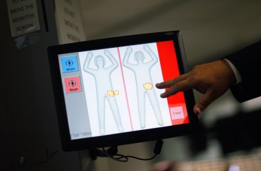 A screen shows the then-new Automated Target Recognition software at Miami International Airport on August 23rd, 2011.