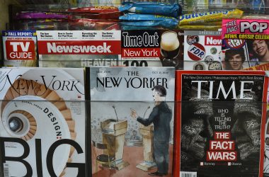 The New Yorker displayed in an Upper East Side newsstand in New York on October 9th, 2012.